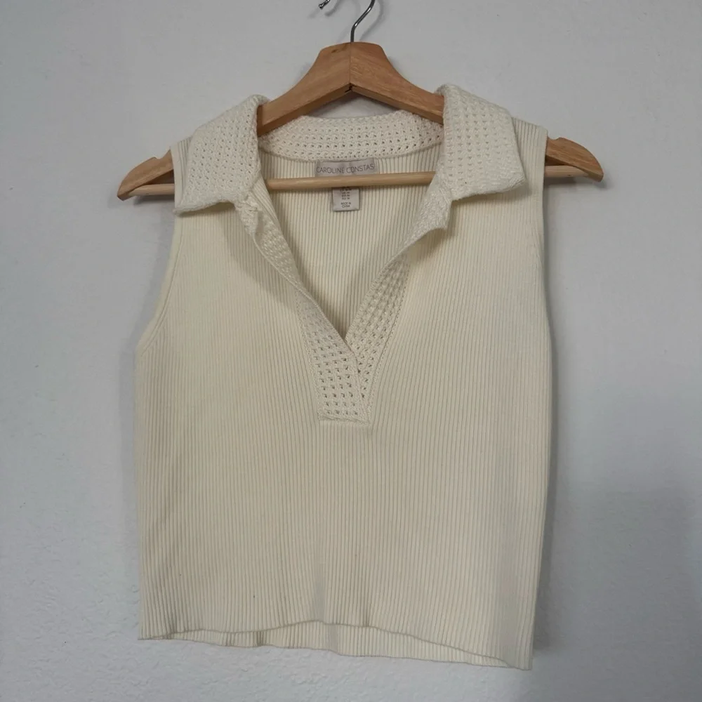 Caroline Constas New York white knit top size M - Picture 6 of 9